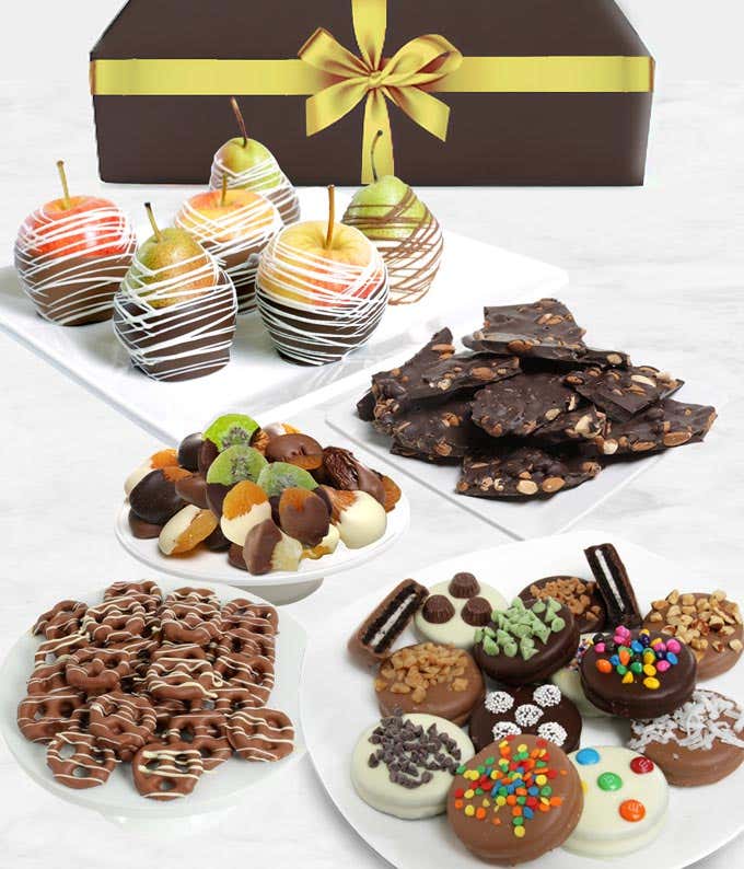 Grand Belgian Chocolate Covered Fruit Gift Basket