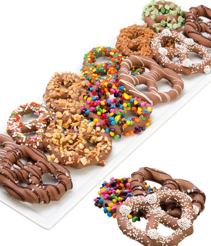 Ultimate Belgian Chocolate Dipped Pretzel Twists - 12 Pieces