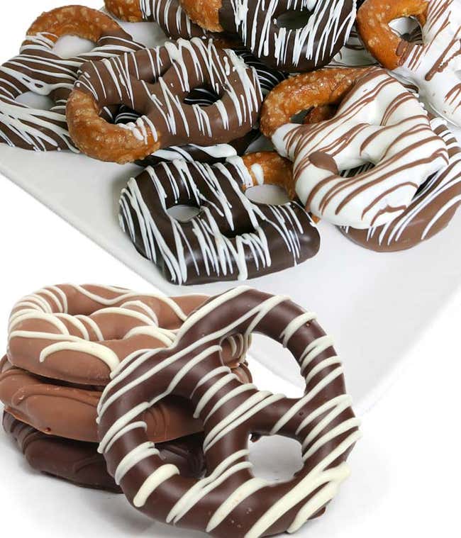 12 pc. Belgian Chocolate Dipped Pretzel Twists