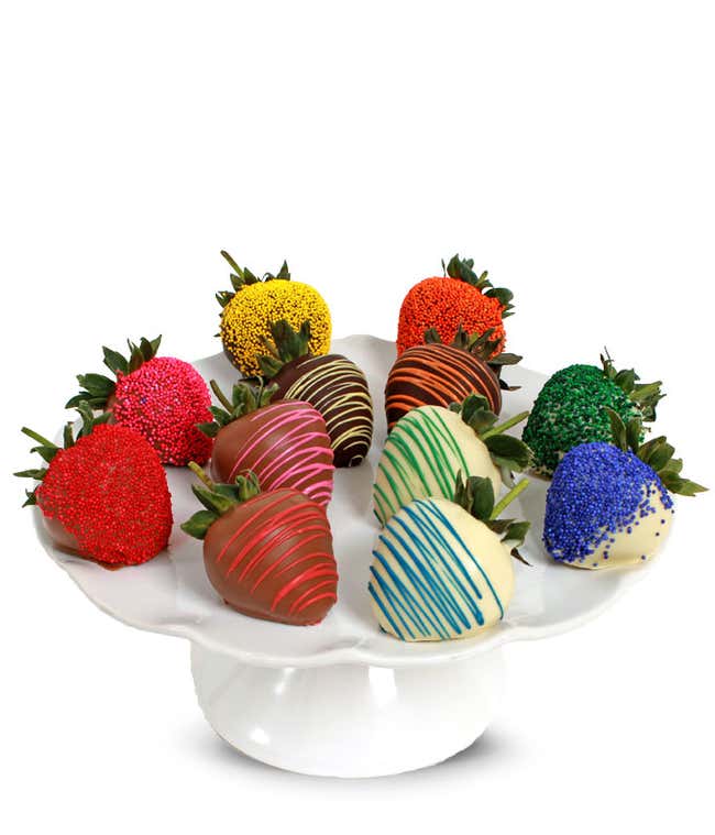 Rainbow Chocolate Covered Strawberries