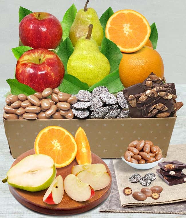 Classic Fruit &amp; Belgian Chocolate Treats Gift 