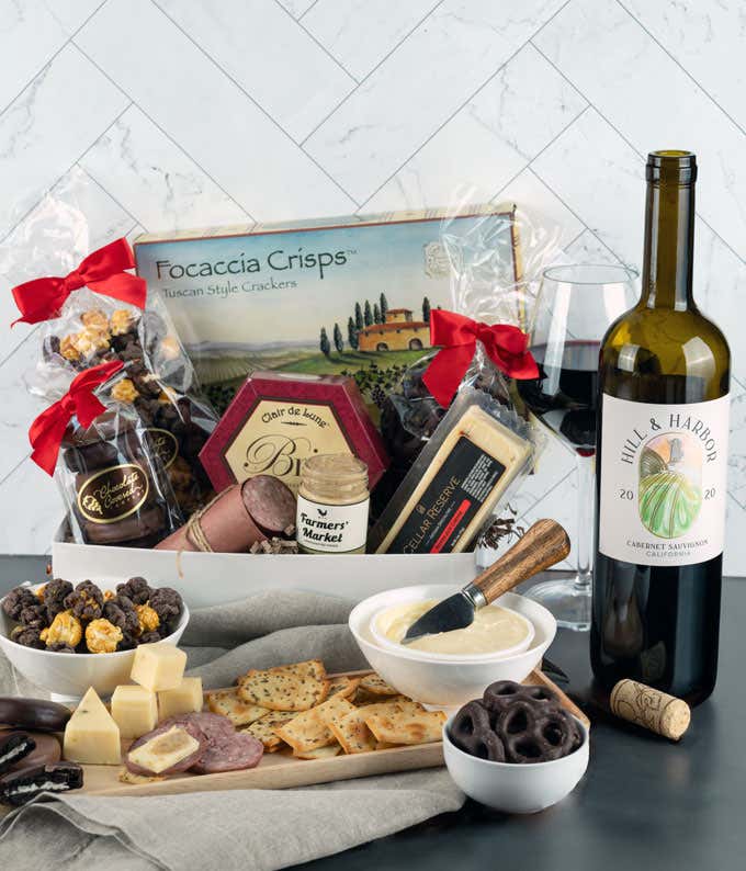 Sweet & Savory Gift Box with California Red Wine