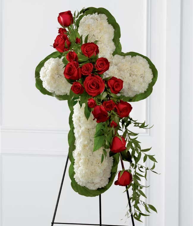 The FTD&reg; Floral Cross Easel