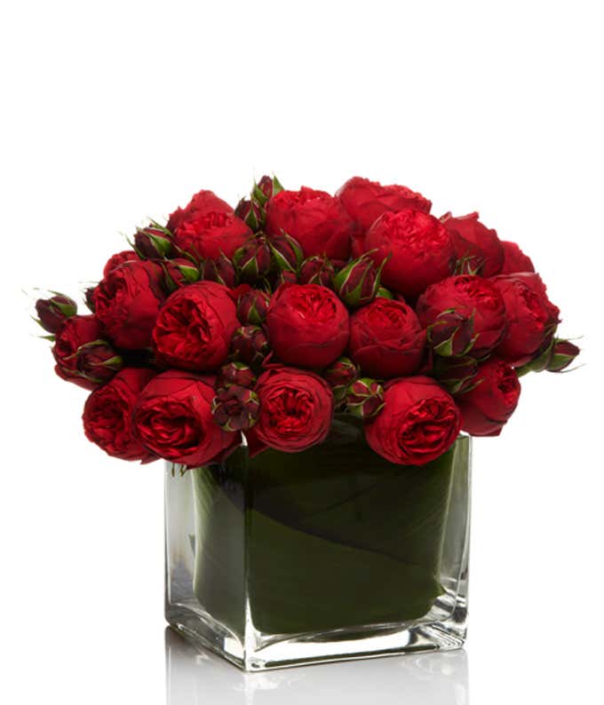 Modern Valentine's Red Rose Bouquet