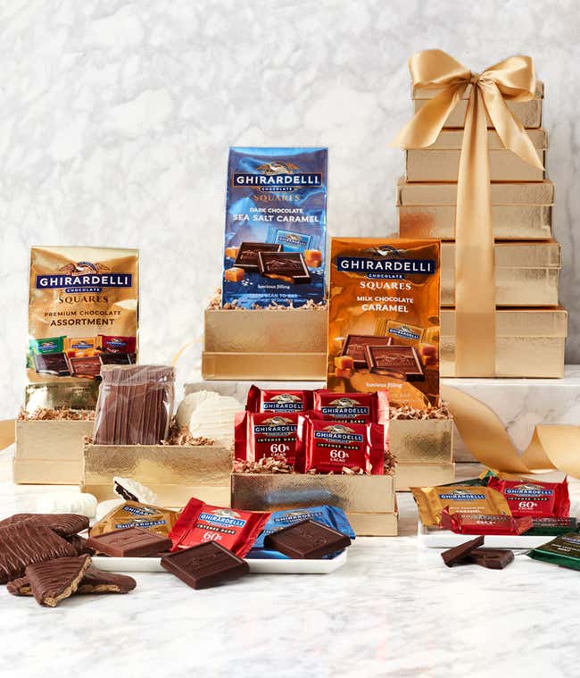 Golden Godiva Chocolate Tower