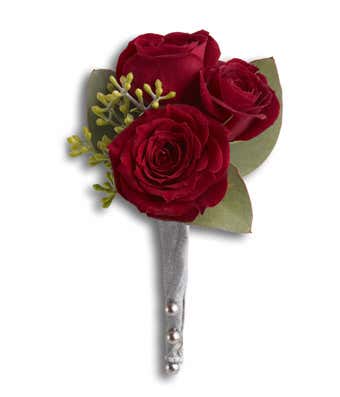 King's Red Rose Boutonniere