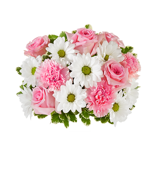Partial image of Bouquet of pink peonies with an optional glass vase and personalized gift message without vase